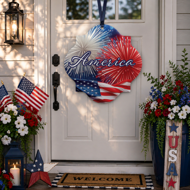 19" America Fireworks Large Hanging Sign