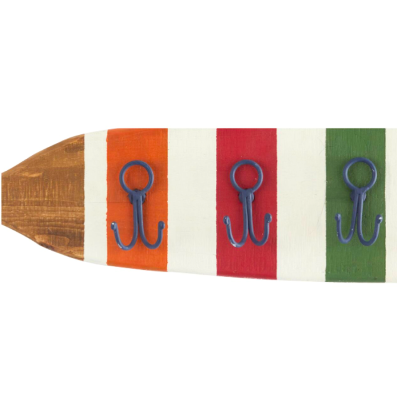 Multi Colored Wood Paddle Wall Hook Hanger