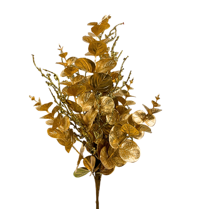20" Gold Eucalyptus & Twig Spray