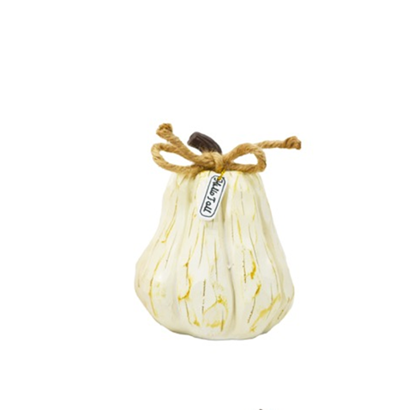Resin Tabletop Pumpkin - White Hello Fall