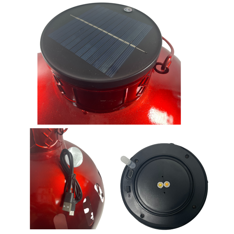 19" Solar Metal Bell - Red