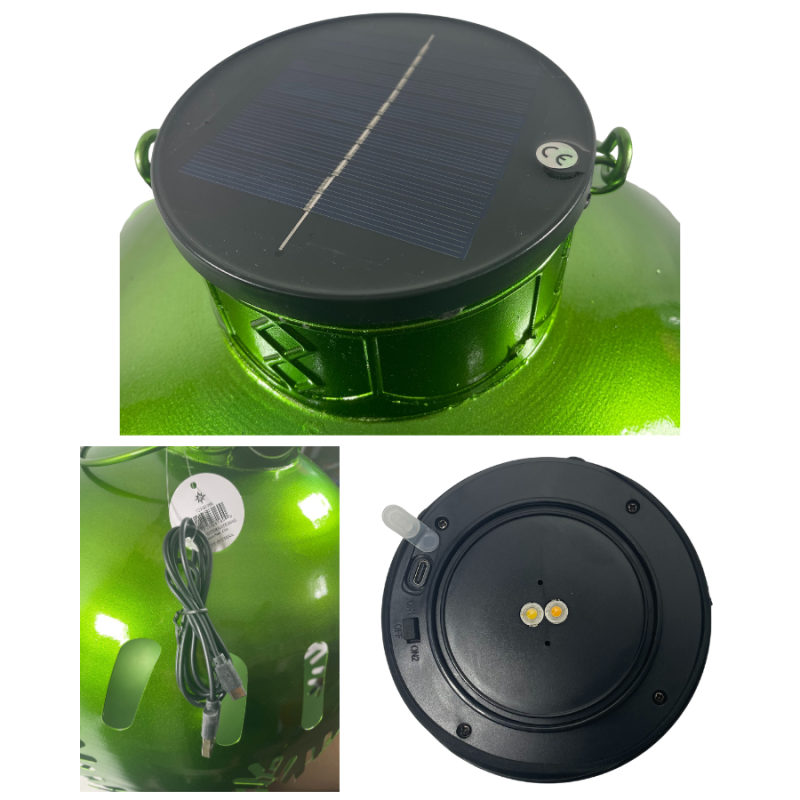 19" Solar Metal Bell - Green
