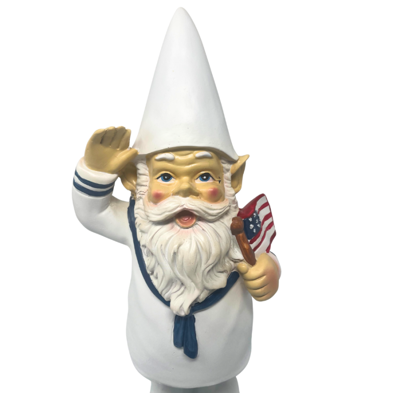 12" Resin Garden Gnome - Navy