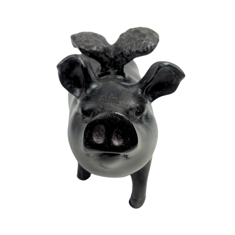When Pigs Fly Black Figurine