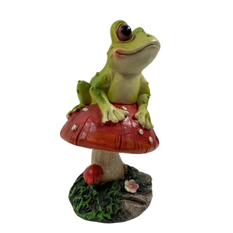 5" Frog On Top Mushroom