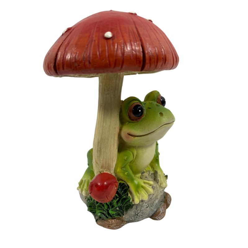 5" Frog Under Mushroom