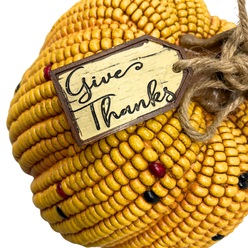 Resin Harvest Corn Pumpkin - Give Thanks