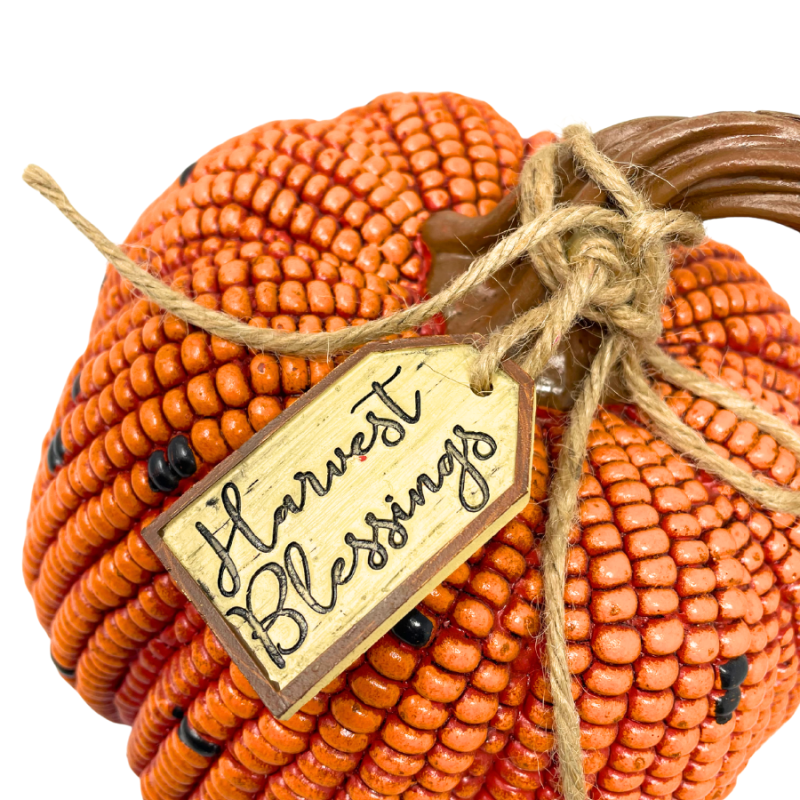 Resin Harvest Corn Pumpkin - Harvest Blessings
