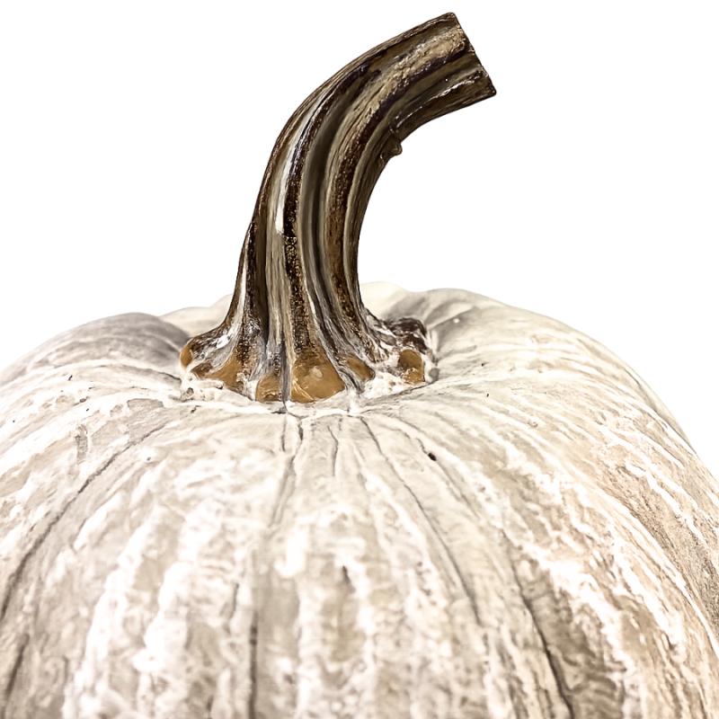 10" White Pumpkin Decor