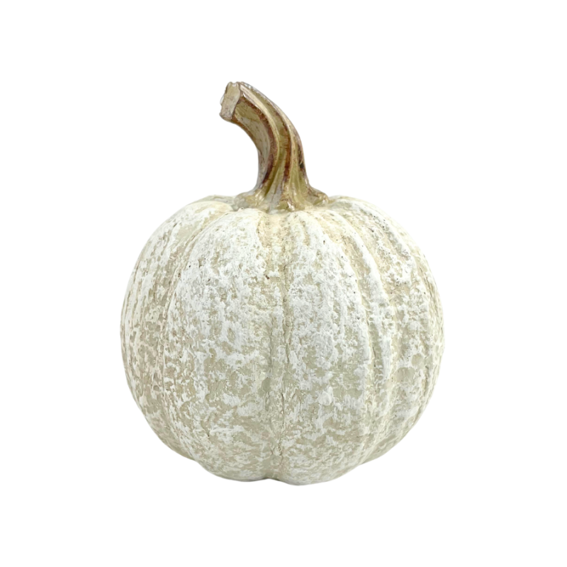 4" White Pumpkin Decor