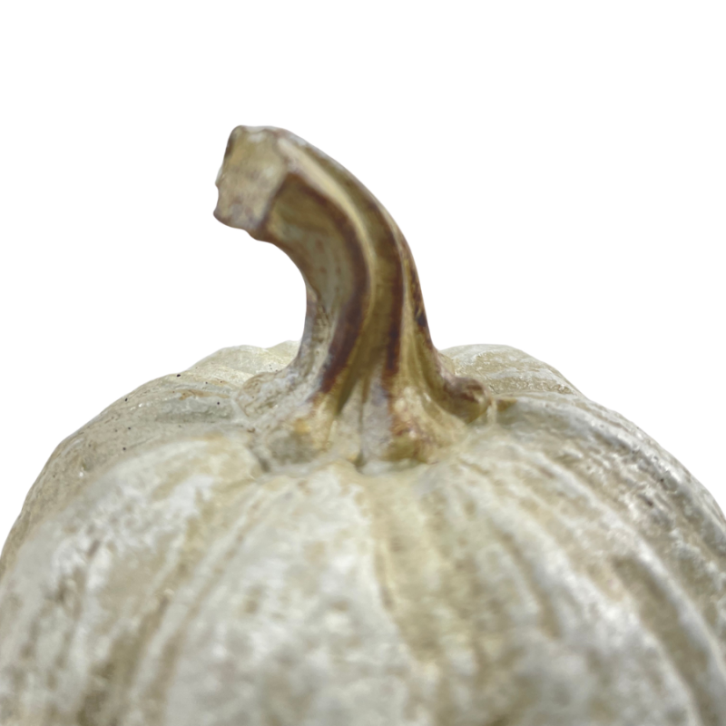 4" White Pumpkin Decor