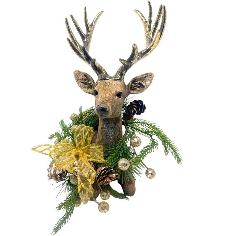 Laying Down Deer w/ Garland