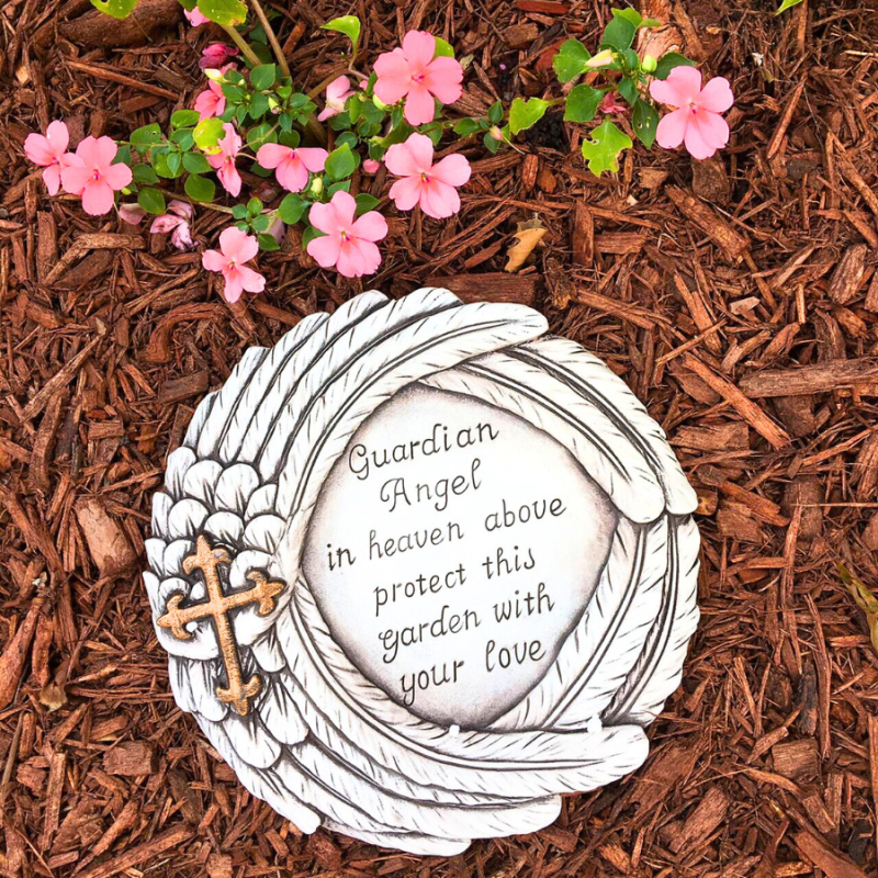 10" Cement Guardian Angel Stepping Stone