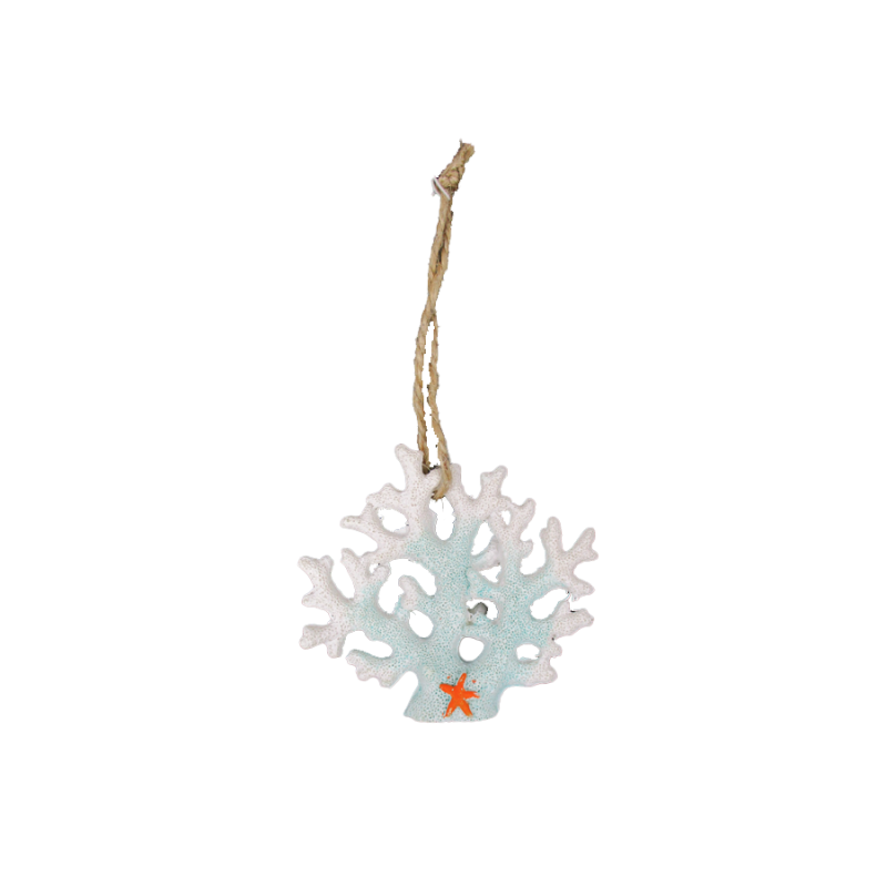 3" Resin Coral Ornament - Light Blue