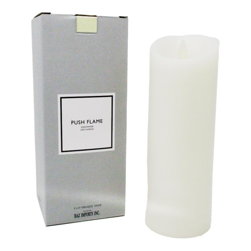 Ivory Push Flame Candle - 3"x8"