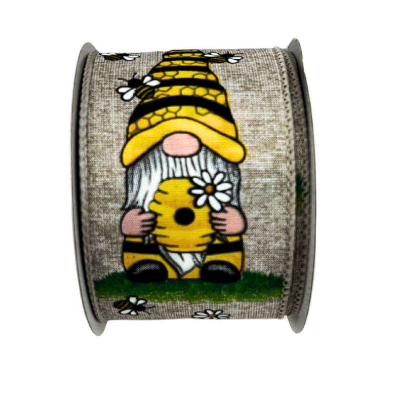 Gnome with Bumble Bees Ribbon
