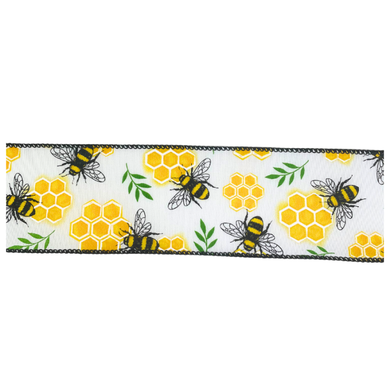 2.5" x 10yd Bumblebee & Hive Ribbon