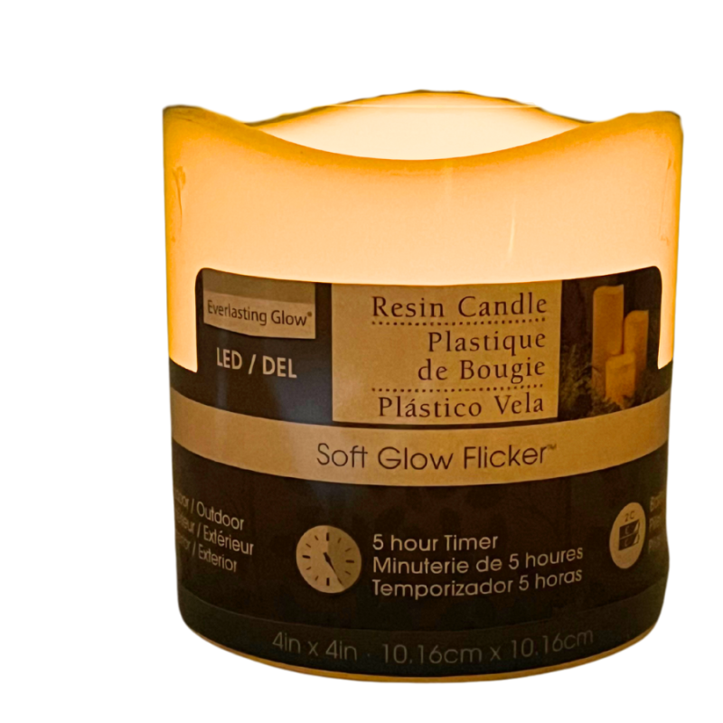 4" Everlasting Glow Resin Flameless Candle (A) Candles Carolina Pottery