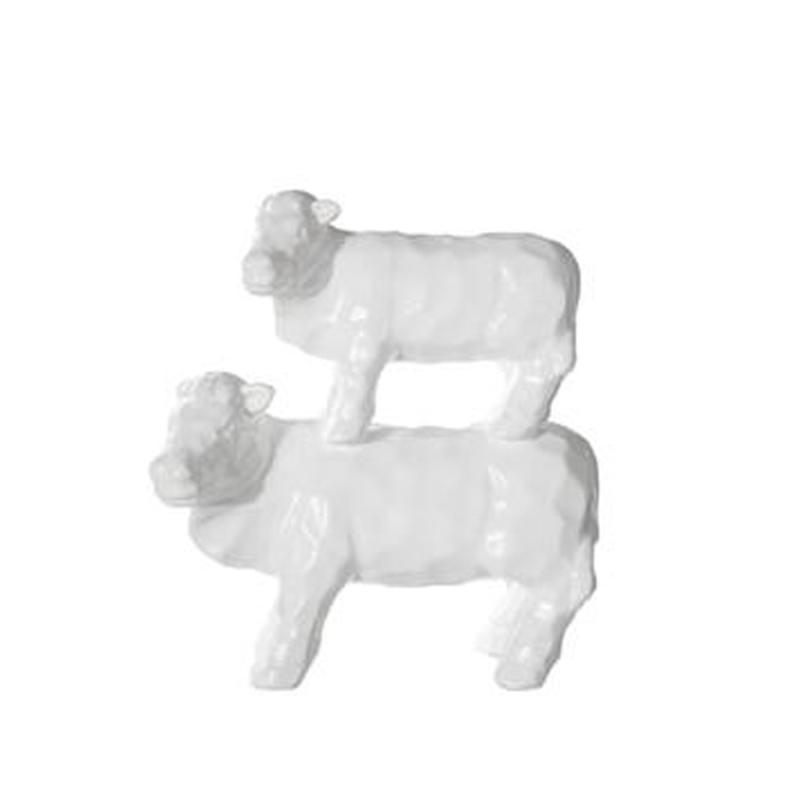 Ceramic Back Standing Cow Figurine - White