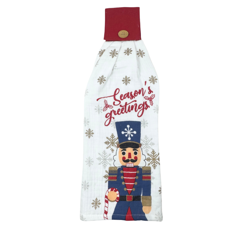 18" Nutcracker Button Kitchen Towel