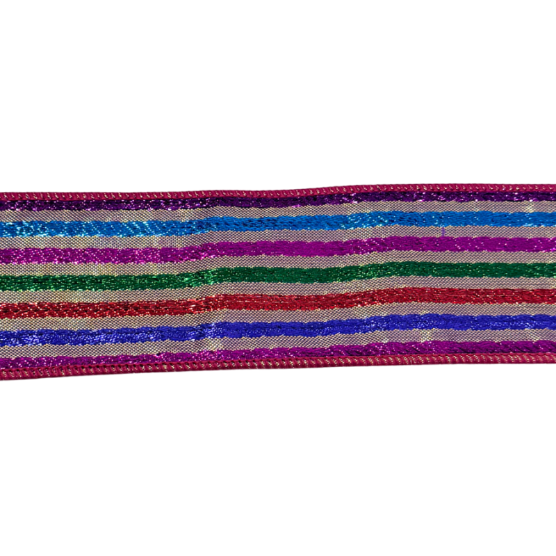 2.5" x 10yd Shimmer Stripe Ribbon