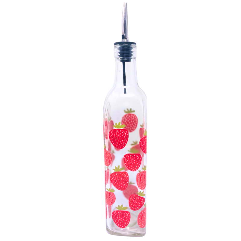 Oil & Vinegar Glass Cruets - Strawberries