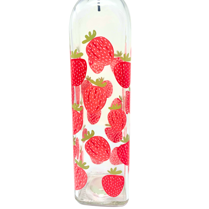 Oil & Vinegar Glass Cruets - Strawberries