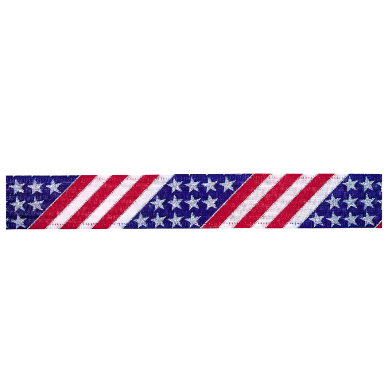 1.5" x 10yd American Flag Wired Ribbon