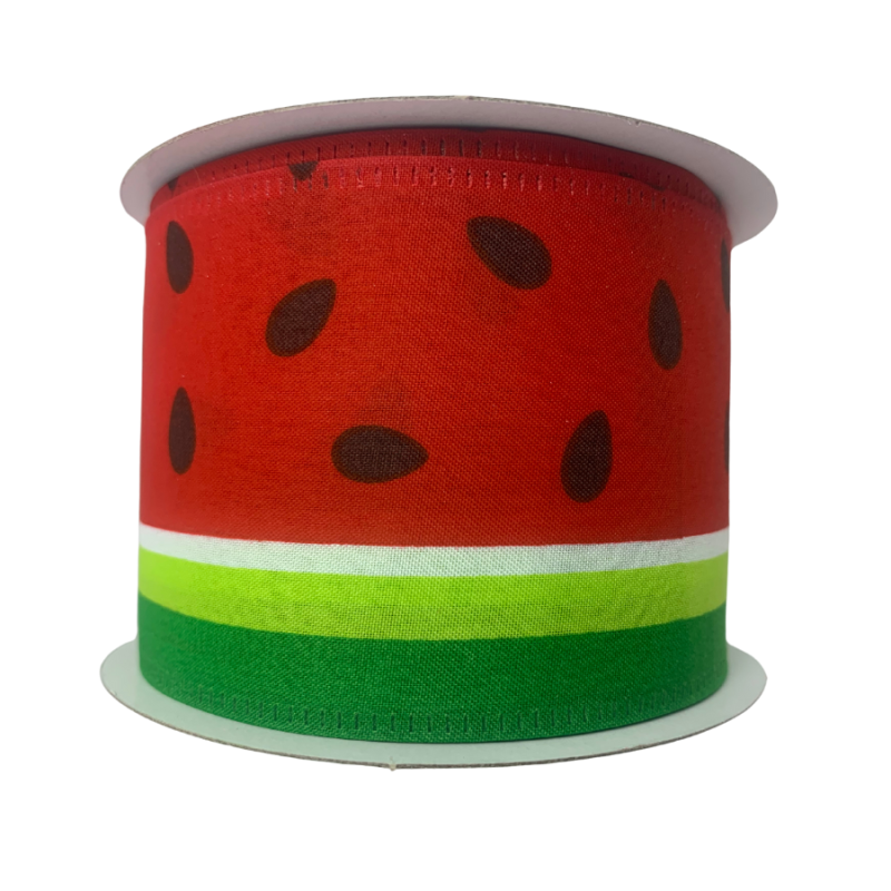 2.5" x 10yd Watermelon Rind Ribbon