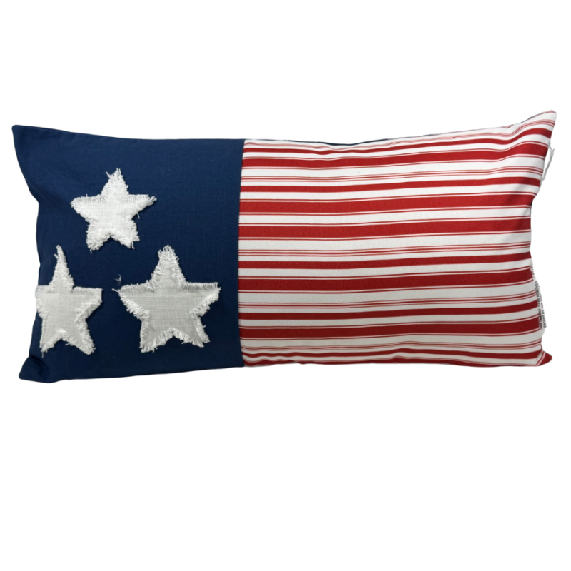 23" x 11" USA Fringe Star Indoor Pillow