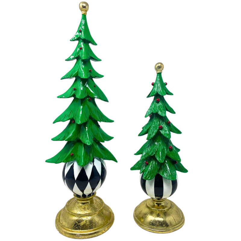 Christmas Tress on Ball Pedestal Set