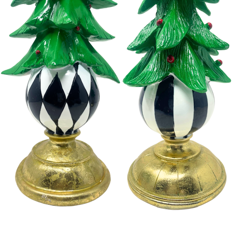 Christmas Tress on Ball Pedestal Set
