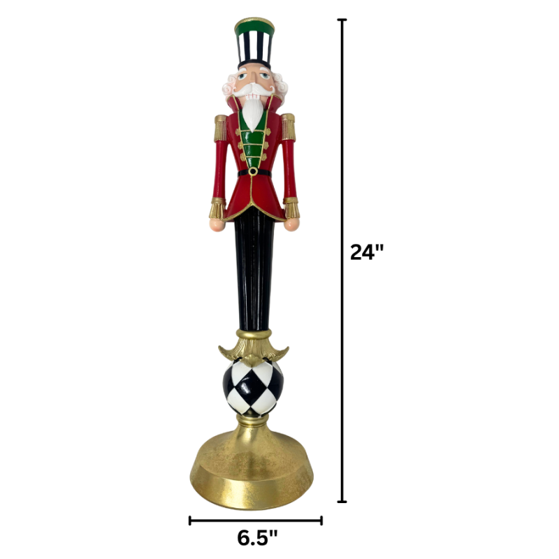 24" Nutcracker on Harlequin Base