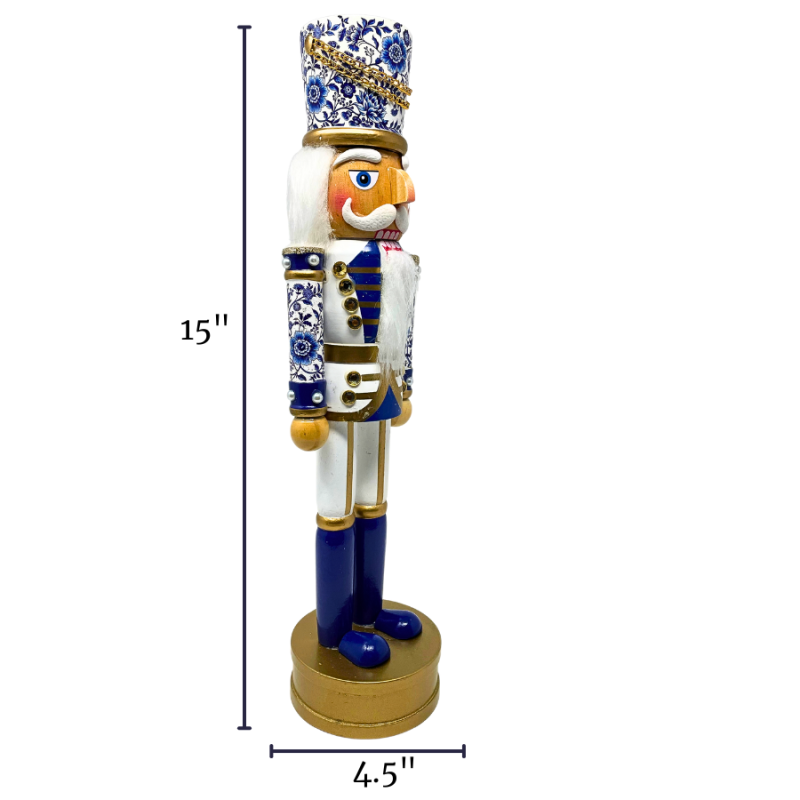 15" Chinoiserie Nutcracker - Top Hat