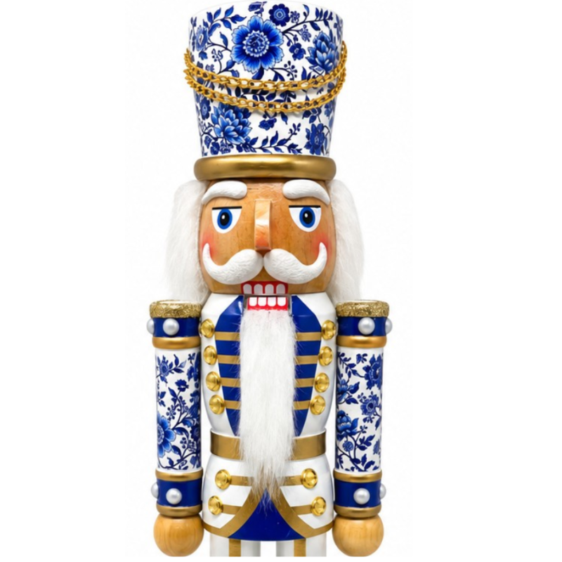 15" Chinoiserie Nutcracker - Top Hat