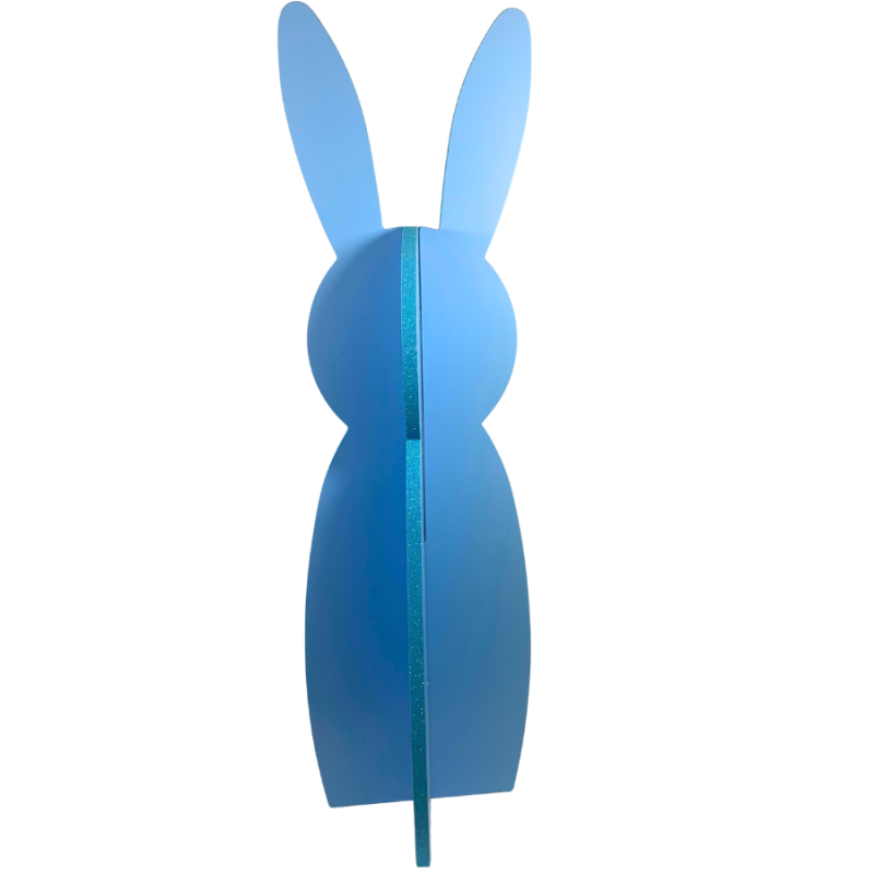 28" Wooden Bunny Stand Decor - Blue