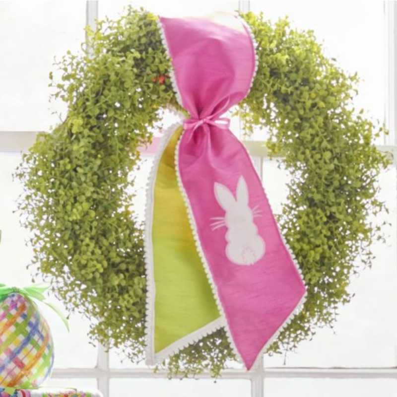 54" Pink Bunny Wreath Sash
