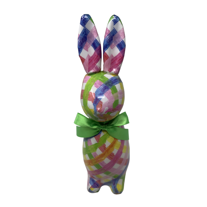 12" Resin Easter Plaid Bunny