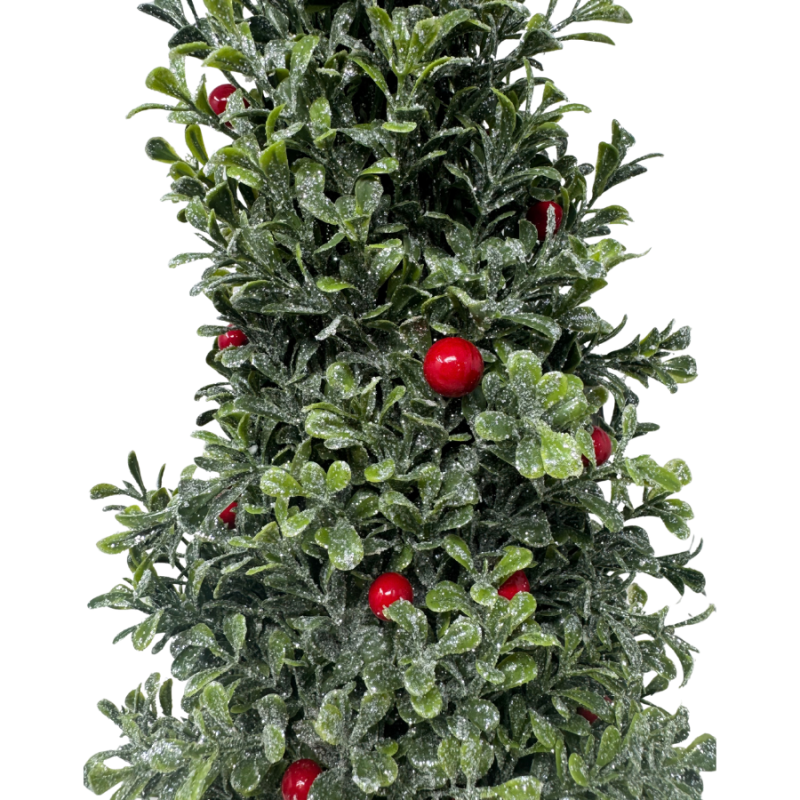 12" Frosted Boxwood Tree w/ Berries