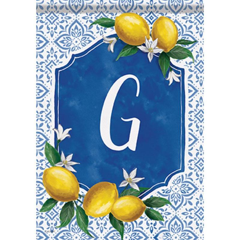 Lemon Grove Monogram Garden Flag - G