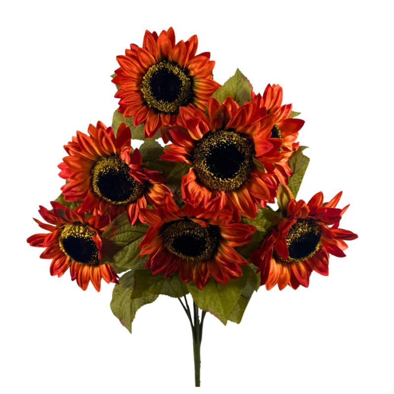 22" Sunflower Bush- Copper