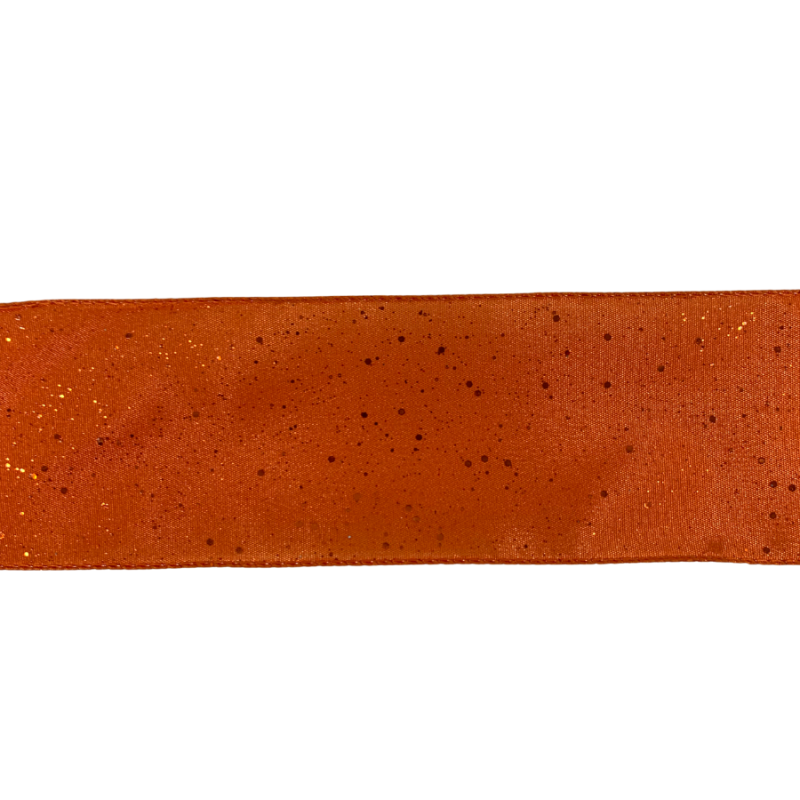 2.5" x 10yd Orange Specked Fall Ribbon