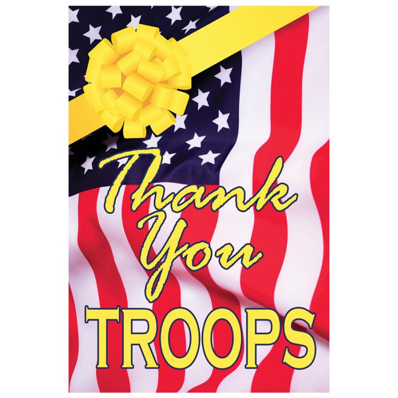 Thank You Troops Garden Flag