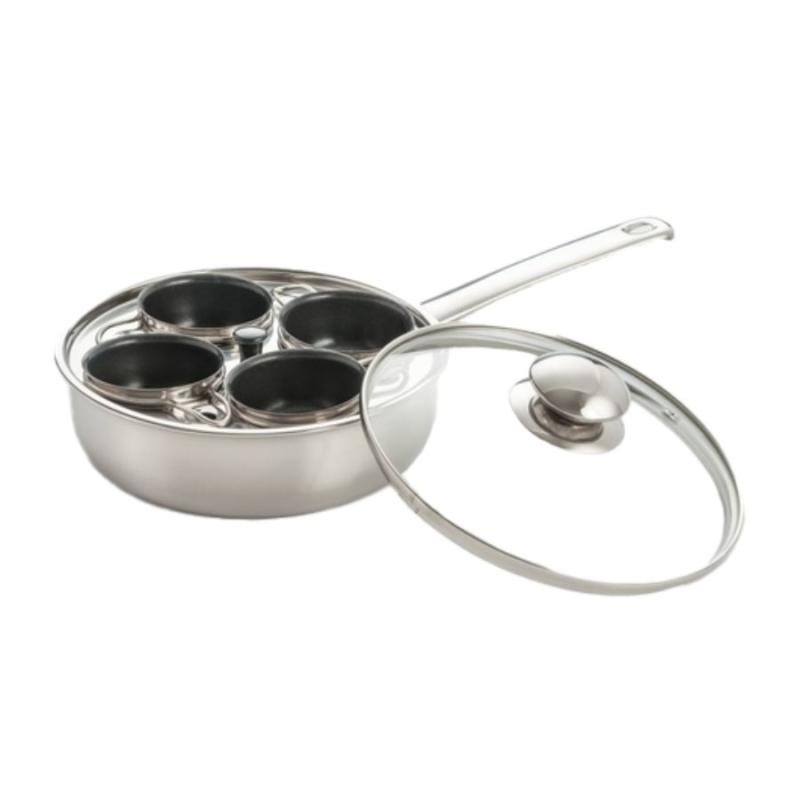Excelsteel Egg Poacher 18/10 Stainless - 6 Non Stick Egg Cups
