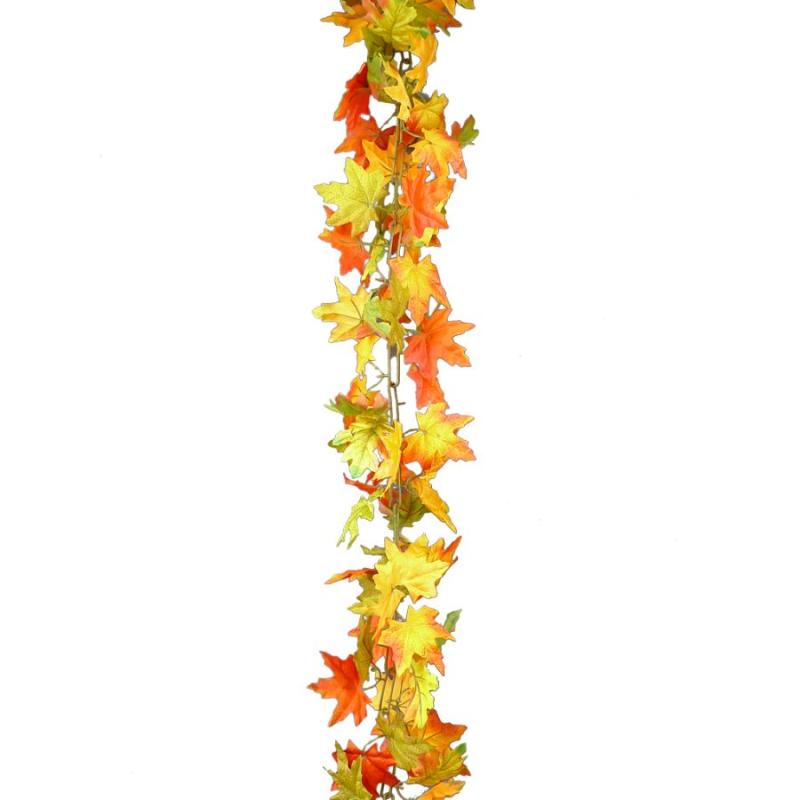 6' Maple Leaf Garland-Orange/Yellow