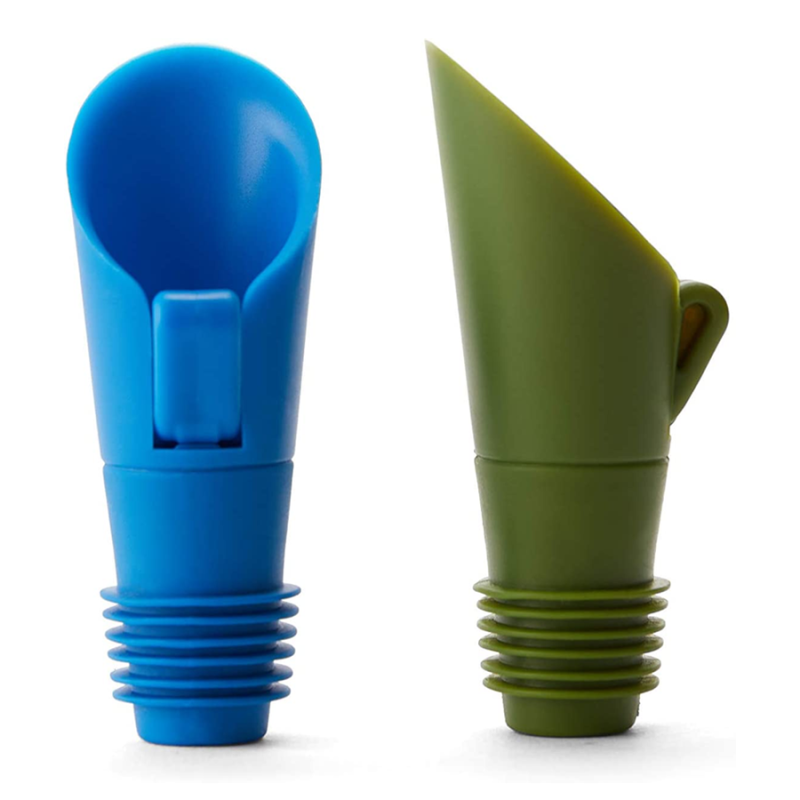 Rabbit Flipper Wine Pourer & Bottle Stoppers Blue & Green (A) Bar