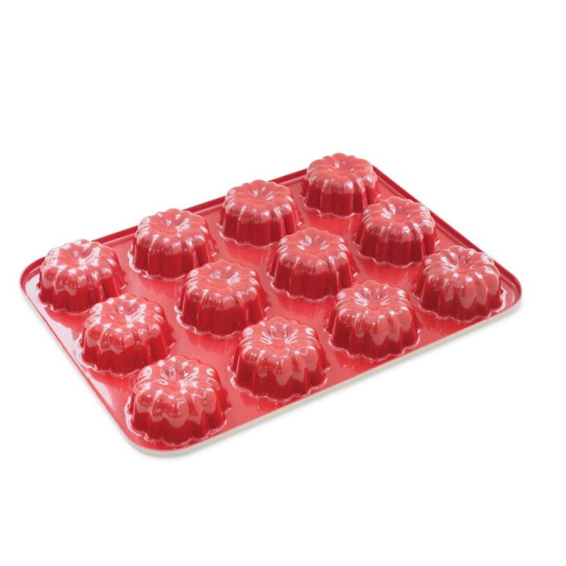 NordicWare 12 Mini Cup Bundt Cupcake Pan - Red, Bakeware