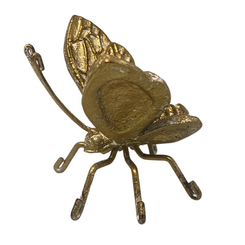 3" Gold-Toned Butterfly Cast Iron Sculpture