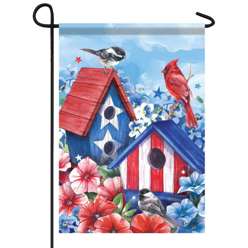 Patriotic Birdhouse Garden Flag