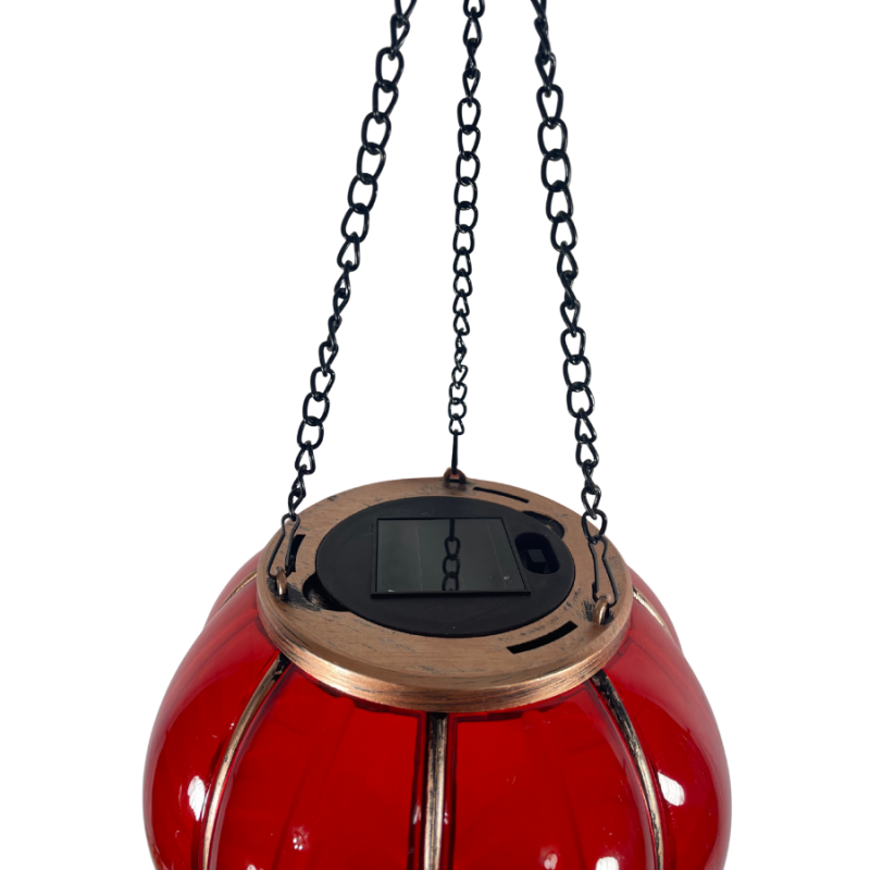 25" Hot Air Balloon Solar Lantern - Red